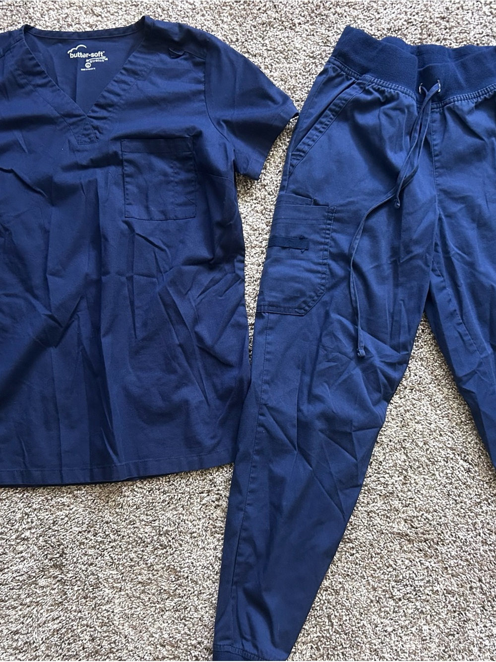Butter soft navy scrub set